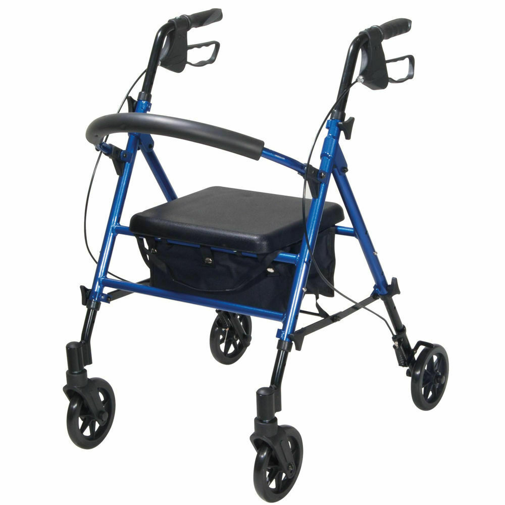 Height Adjustable Rollator Blue 7.5" Wheels | Medical Supermarket