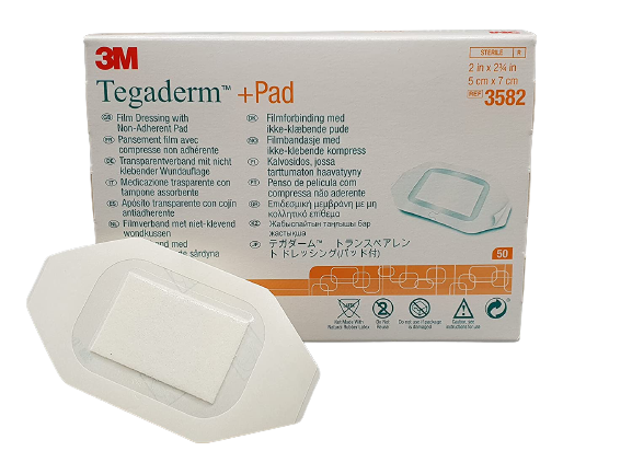 3M Tegaderm +Pad Film Dressing with Non-Adherent Pad 5 x 7cm | Medical Supermarket