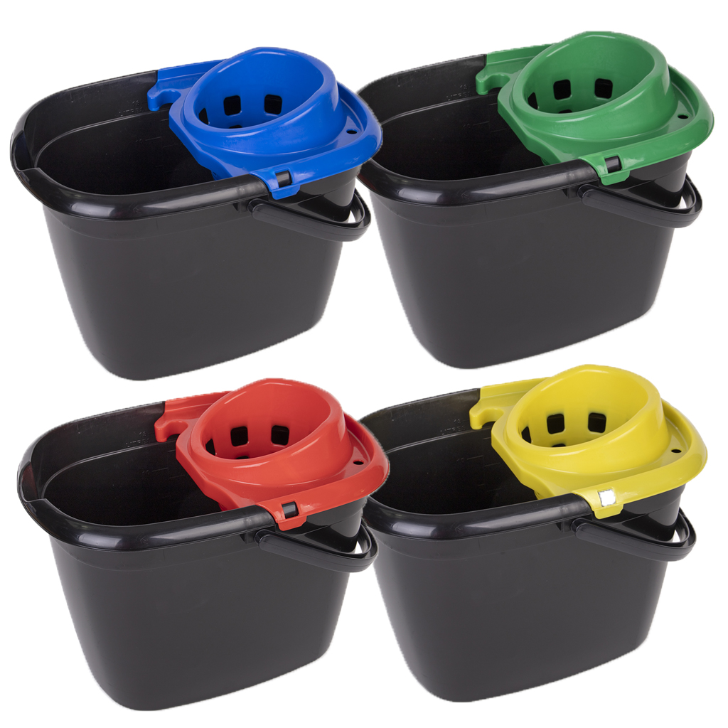 14 Litre Mop Bucket with Wringer Green | Medical Supermarket