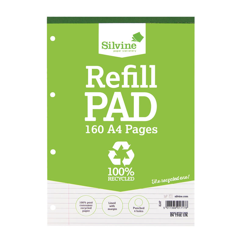 Refill Pad A4 Ruled Recycled | Medical Supermarket