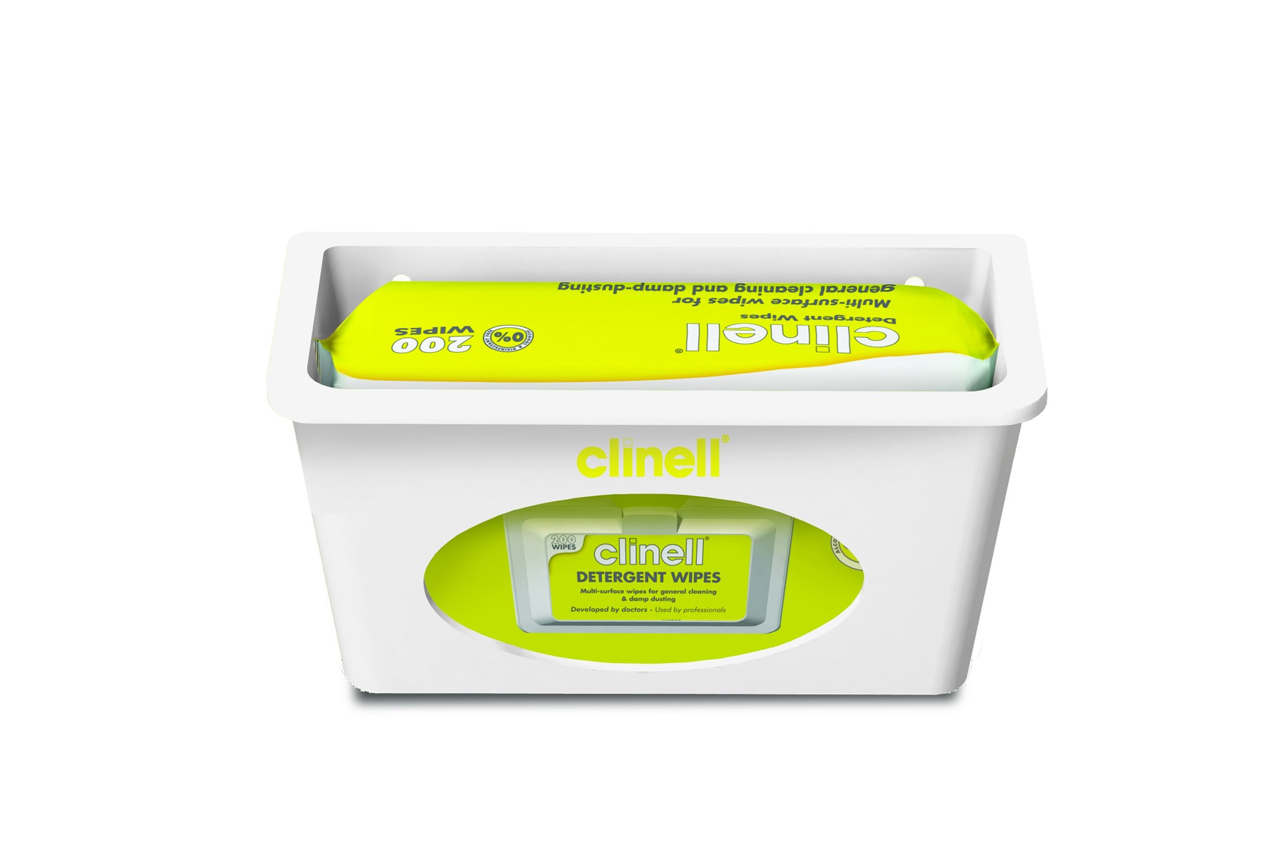Clinell Wall Mounted Universal Wipe Dispenser White | Medical Supermarket
