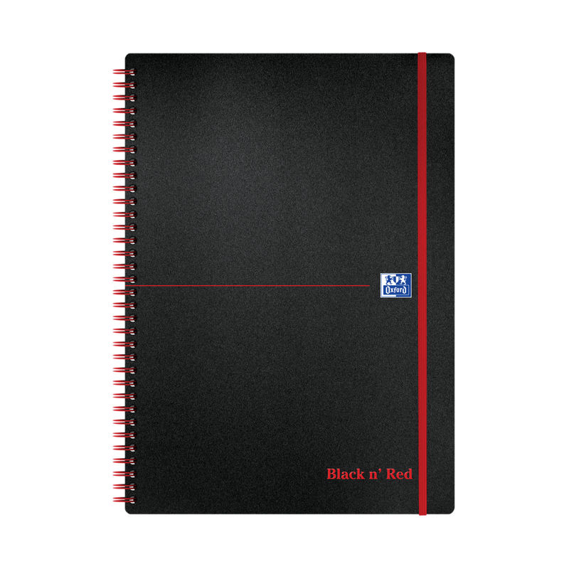 Black n Red A4 Wirebound Notebook Ruled - Polypropylene | Medical Supermarket