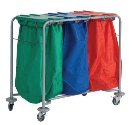 Triple Laundry Trolley | Medical Supermarket