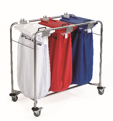 Laundry Trolleys Colour Coded Lids 3 Bag | Medical Supermarket