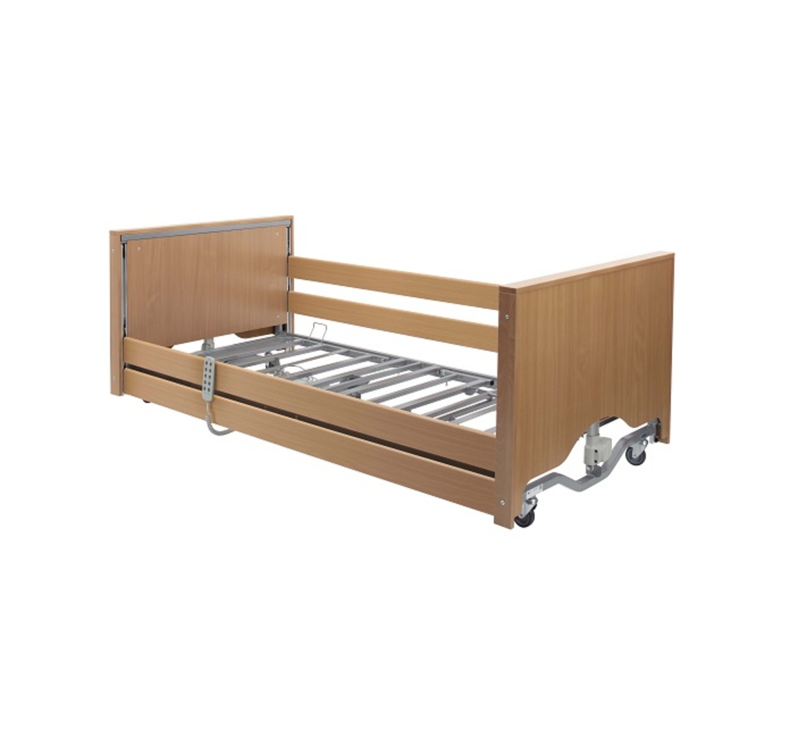 Casa Elite Low Bed with Wooden Side Rail Kit + Delivery & Installation Beech | Medical Supermarket