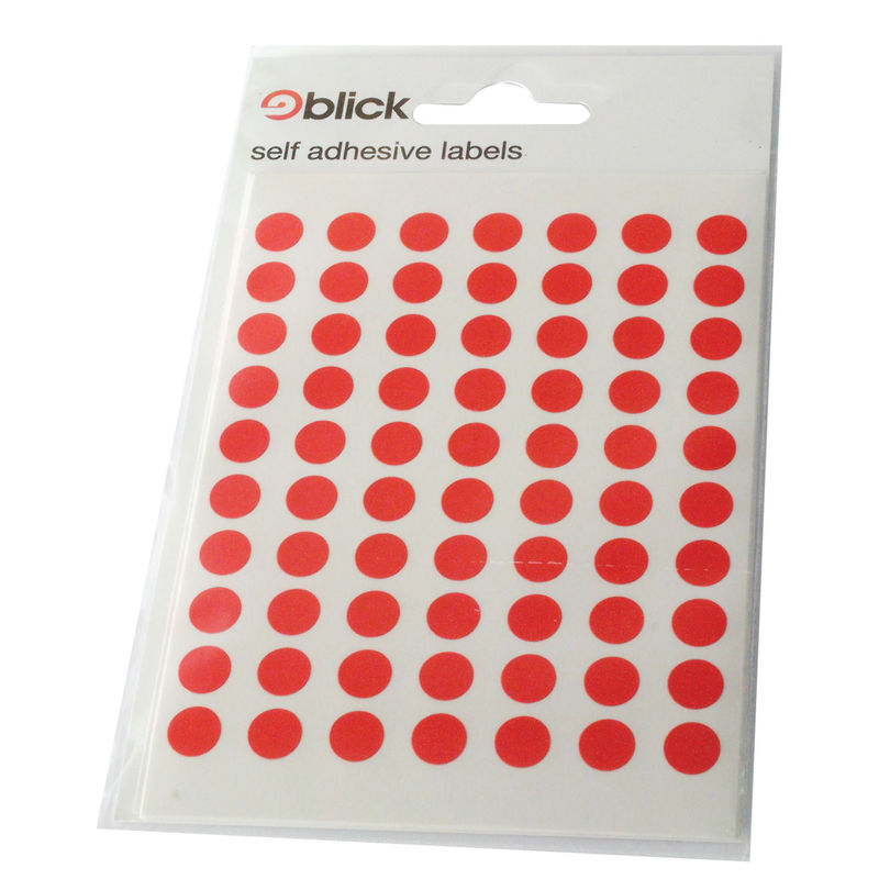 8mm Coloured Circular Labels Red | Medical Supermarket