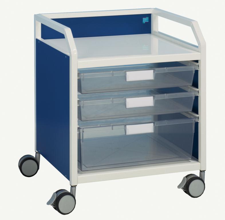 Howarth 3 Trolley Blue Panels | Medical Supermarket