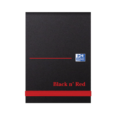 Black n Red A7 Plain Elasticated Casebound Notebook