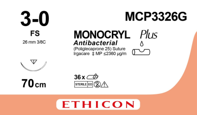 Ethicon Monocryl Plus Anti Bac MCP3326G