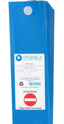 Fantex® Anti Microbial Disposable Curtain - C-Fit - Standard (4.5m x 2m) Medical Blue