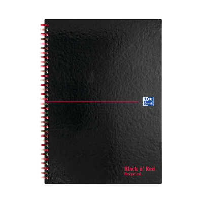 Black n' Red Wirebound Recycled Ruled Hardback Notebook A4