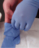 Sterile Blue Nitrile Powder Free Exam Gloves  hand pic