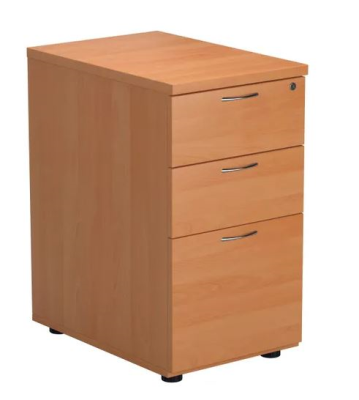 3 Drawer Desk High Pedestal Beech Version 2