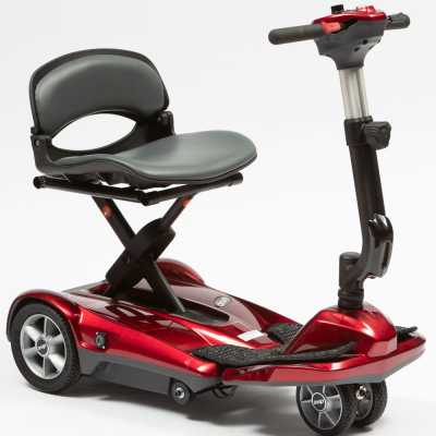 Dual-Wheel Auto Folding Scooter Red