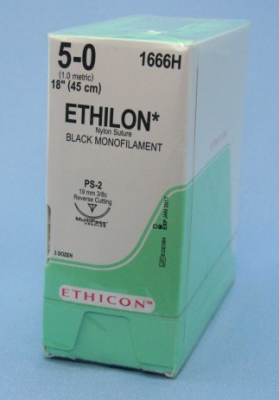  Ethilon Black Monofilament PS-2 5-0 45cm 1666H