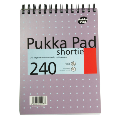 Pukka Pad Ruled Wirebound Metallic Shortie Notepad 240 Pages A5