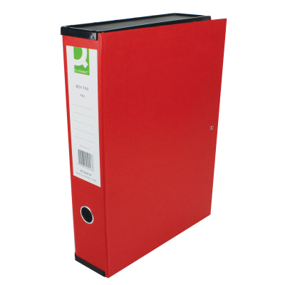 Q-Connect 75mm Box File Foolscap Red