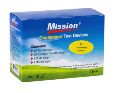 Mission 3-in-1 Cholesterol Test Strips