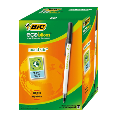 Bic Ecolutions Round Stic Ballpoint Pen Black