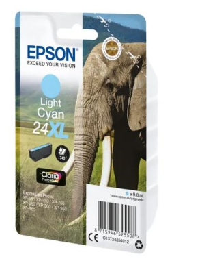 Epson 24XL Ink Cartridge Photo HD Claria Elephant Light Cyan