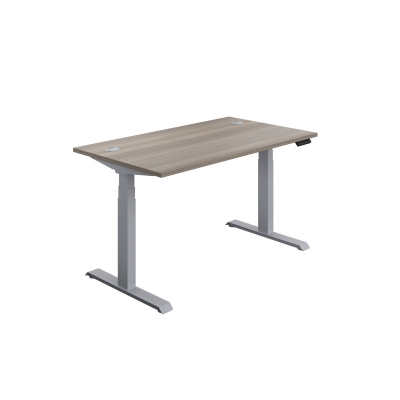 Economy Sit to Stand Desk 1400 X 800 Grey Oak-Silver