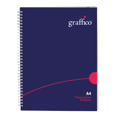 Graffico Polypropylene Wirebound Notebook 140 Pages A4