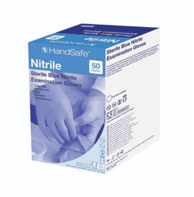 Sterile Blue Nitrile Powder Free Exam Gloves Small