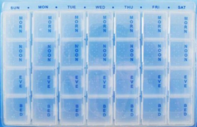 Weekly Pill Organiser - 28 Compartments with Tray