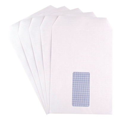 C5 White Window Envelopes 90gsm, Self Seal