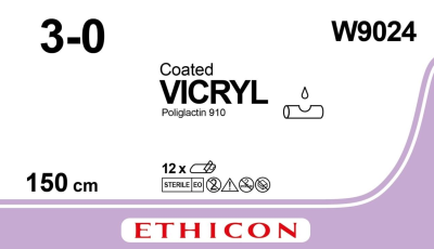 Ethicon Vicryl Suture Violet ETW9024 - 3/0