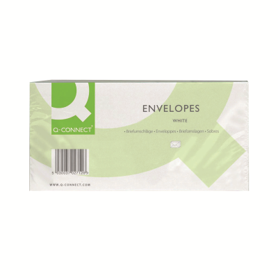 Q-Connect DL Envelopes Window Peel and Seal 100gsm White