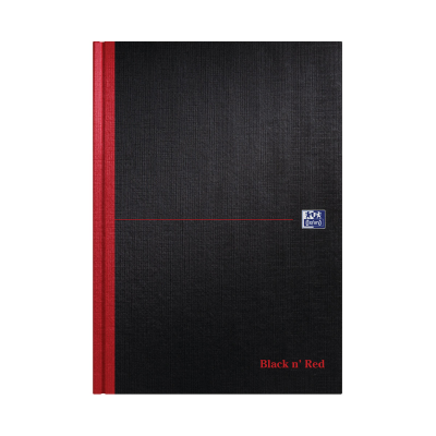 Black n Red A4 Ruled Hardback Notebook