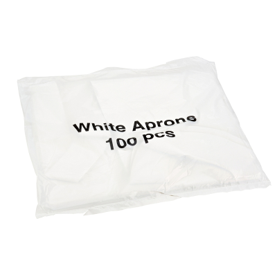 Essential Aprons in a Dispenser Pack White