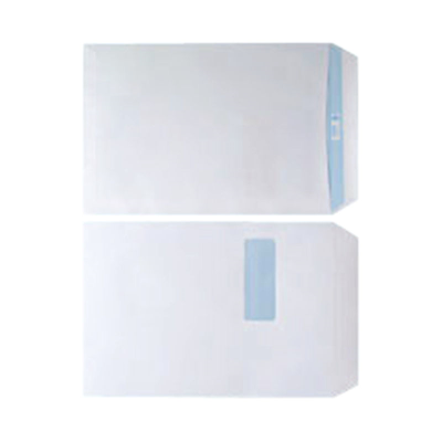 C4 White Window Envelopes 100gsm, Self Seal