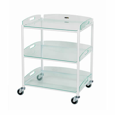 Sunflower Dressing Trolley with 3 Glass Effect Safety Trays