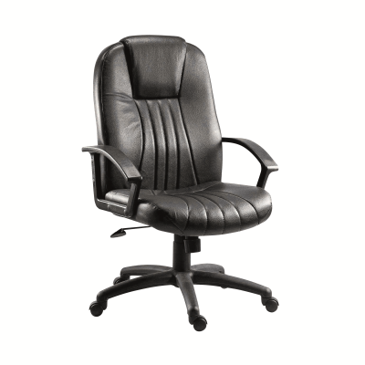 Teknik City Medium Back Executive Chair Bonded Leather Black 8099L