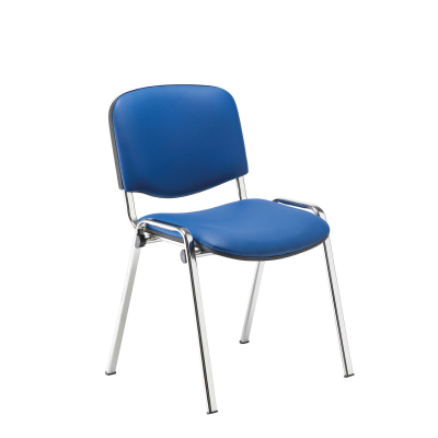 Delivered & Installed Club Multipurpose Stacker Chair Polyurethane Blue/Chrome