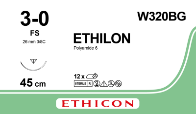 ETHILON Black Monofilament FS 3-0 45cm W320BG