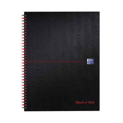 Black n' Red Wirebound Smart Ruled Hardback Notebook 140 Pages A4+