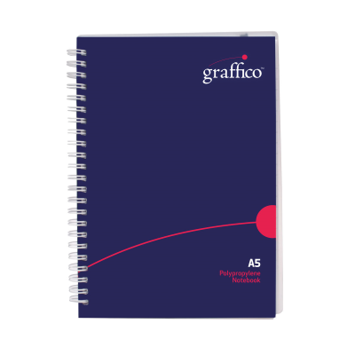 Graffico Polypropylene Wirebound Notebook 140 Pages A5