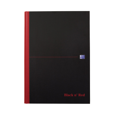 Black n' Red A4 Casebound Ruled Hardback Notebook