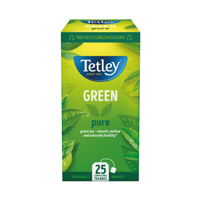 Tetley Pure Green Tea Bags (25 Pack)