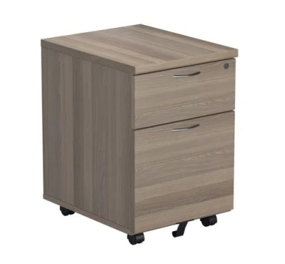 2 Drawer Mobile Pedestal - Grey Oak