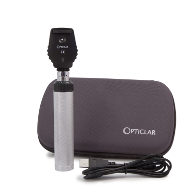 Opticlar LED L28 Ophthalmoscope with USB Lithium-Ion Handle in Zip Case