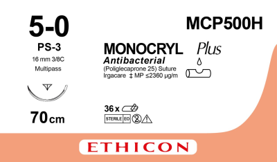 Ethicon Monocryl Plus Suture MCP500H