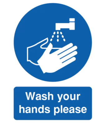 Safety Sign "Wash Your Hands Please" - A5 PVC