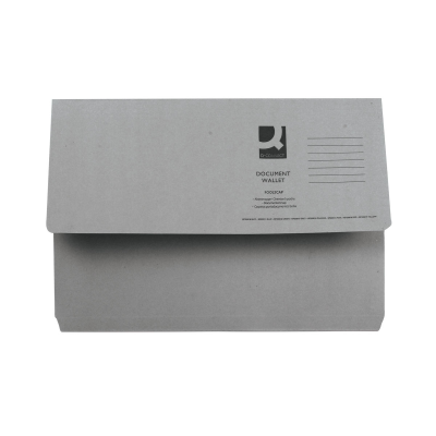 Q-Connect Document Wallet Foolscap Grey