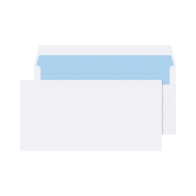 DL White Plain Envelopes 80gsm, Self Seal