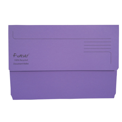 Guidhall Foolscap Recycled Document Wallets Violet