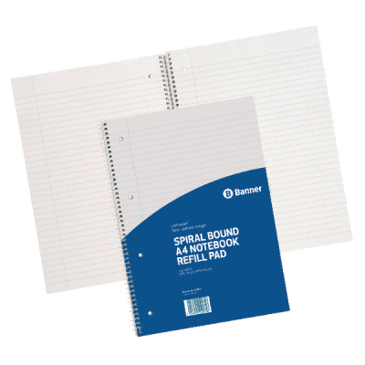 Banner A4 Spiral Sidebound Notebook 160 pages